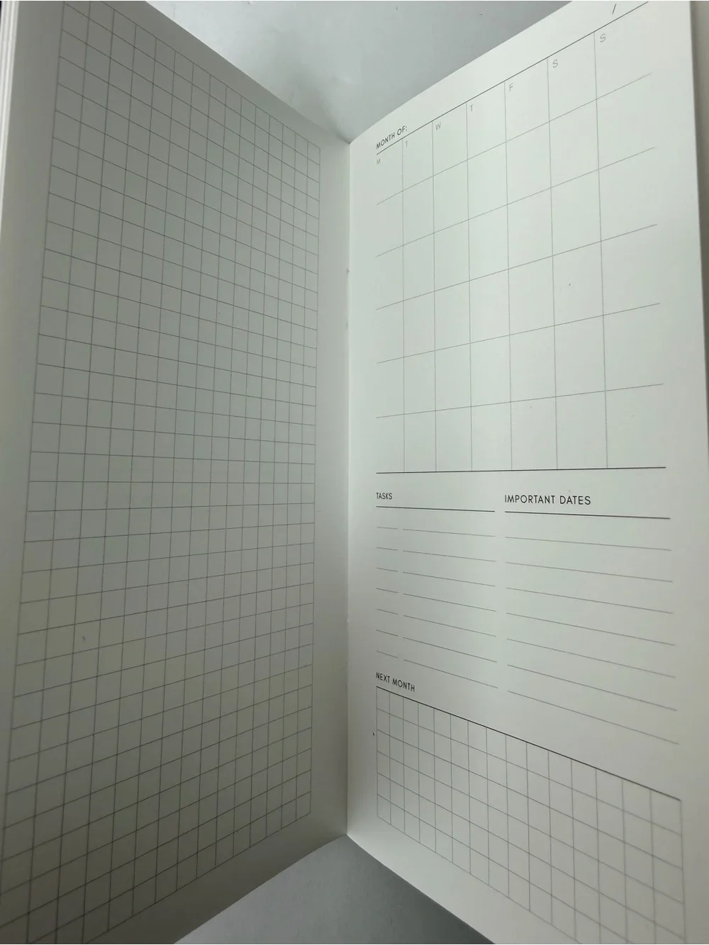 Cloth & Paper Monthly Admin undated 12 month pocket plus planner- Black